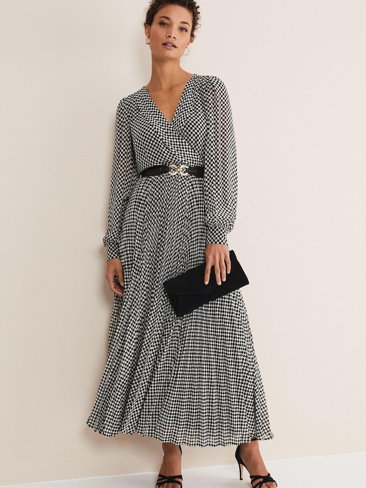 Phase Eight Carmen Check Black Midaxi Dress - Image 1 of 6 Phase Eight Carmen Check Black Midaxi Dress - Image 1 of 6