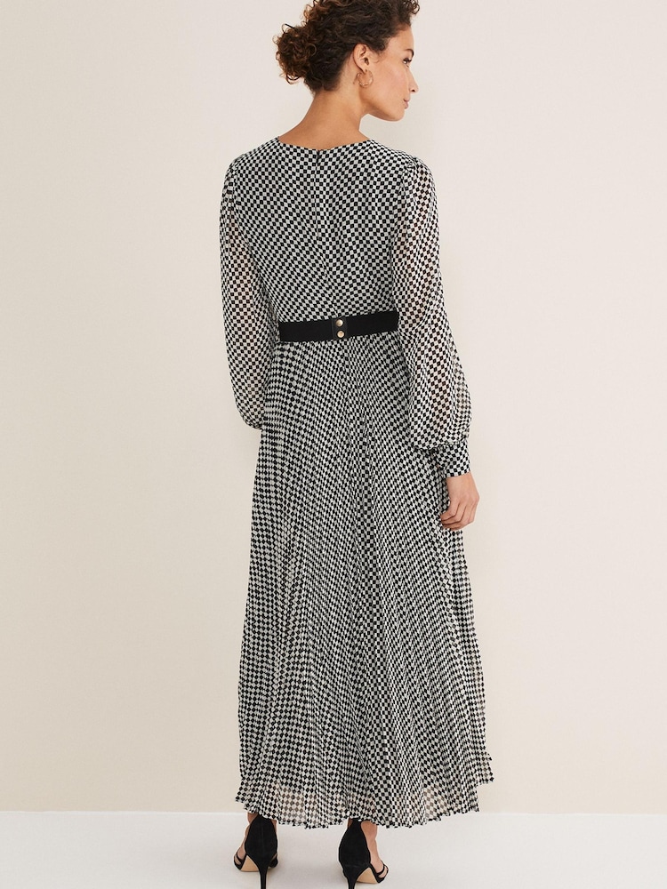 Phase Eight Carmen Check Black Midaxi Dress - Image 2 of 6 Phase Eight Carmen Check Black Midaxi Dress - Image 2 of 6