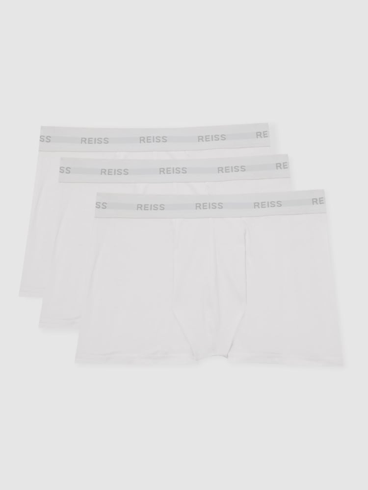Reiss White Heller Three Pack Cotton Boxers - Image 1 of 4 Reiss White Heller Three Pack Cotton Boxers - Image 1 of 4