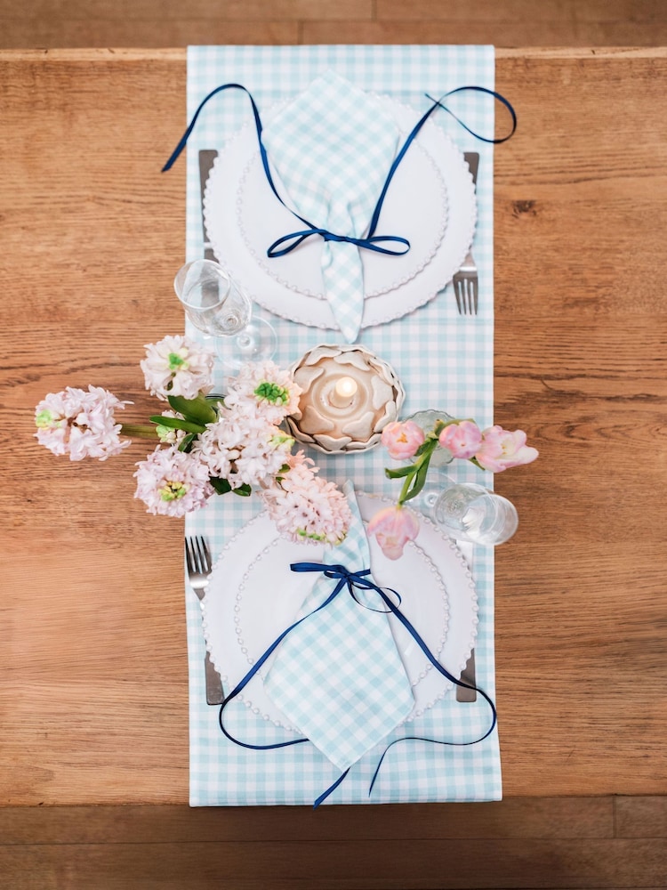 Avalon Home Blue Gingham Table Runner - Image 1 of 6