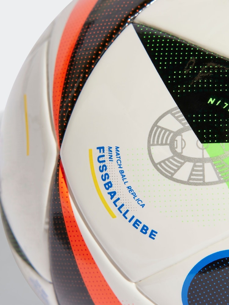 adidas White/Blue Performance Euro 24 Mini Football - Image 4 of 4 adidas White/Blue Performance Euro 24 Mini Football - Image 4 of 4