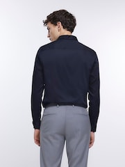 River Island Black 100% Cotton Textured Egyptian Shirt - Image 2 of 4