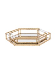 Pacific Set of 2 Gold Metal And Mirror Trays - Image 2 of 4