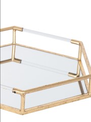 Pacific Set of 2 Gold Metal And Mirror Trays - Image 4 of 4