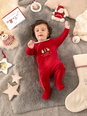 Jojo Maman Bébé My First Christmas Baby Sleepsuit - Slika 1 iz 4