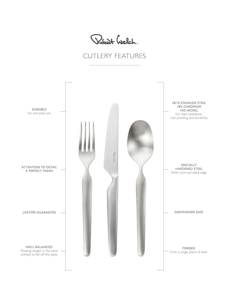 Robert Welch Silver 42pc Bergen Cutlery Set - Image 4 of 4