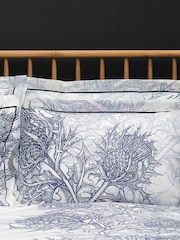 Timorous Beasties Set of 2 Blue Thistle Azure 100% Cotton Pillowcases - Image 1 of 3