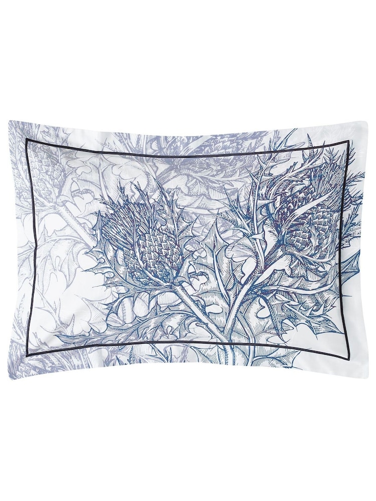 Timorous Beasties Set of 2 Blue Thistle Azure 100% Cotton Pillowcases - Image 3 of 3
