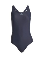 adidas Blue Performance Swim Mid 3-stripes Swimsuit - Image 7 of 7
