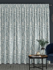 Teal Blue Jarrod Made To Measure 100% Cotton Curtains - Image 2 of 9