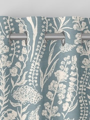 Teal Blue Jarrod Made To Measure 100% Cotton Curtains - Image 7 of 9