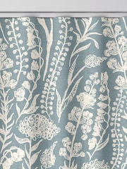 Teal Blue Jarrod Made To Measure 100% Cotton Curtains - Image 8 of 9