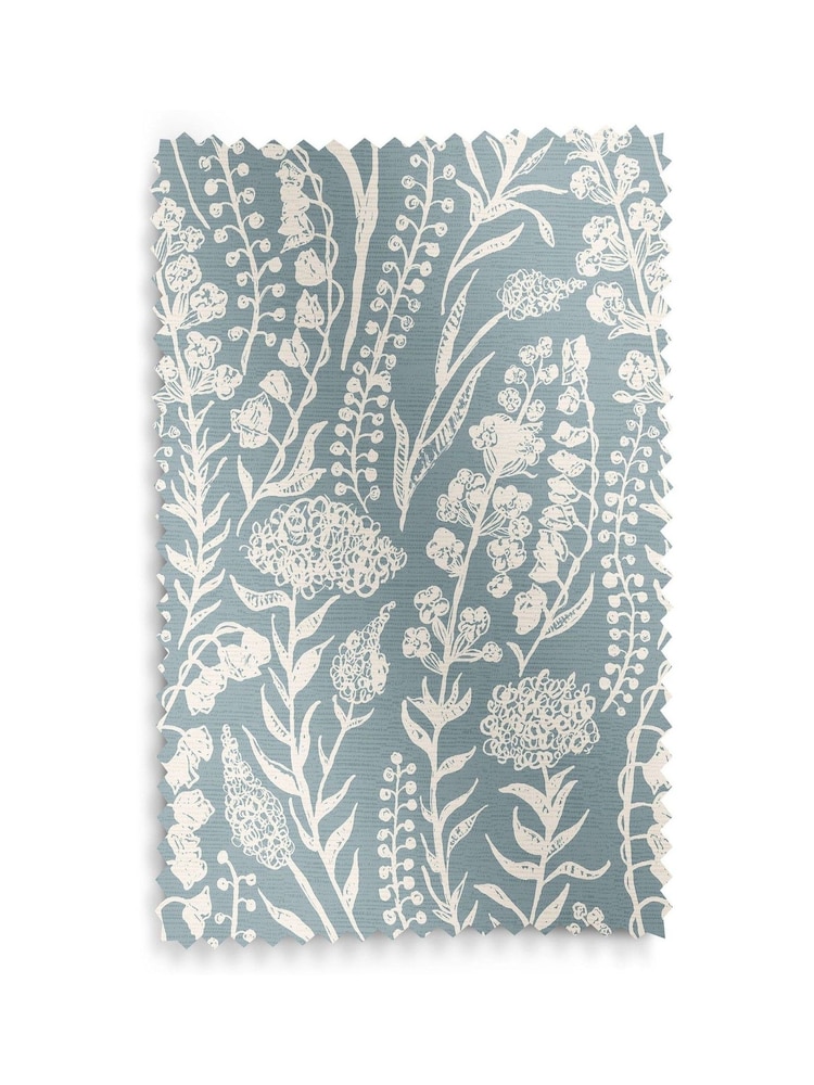 Teal Blue Jarrod Made To Measure 100% Cotton Curtains - Image 9 of 9