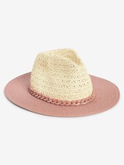 Natural Chain Detail Panama Hat - Image 3 of 3