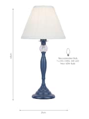 Laura Ashley Blue Ellis Complete Table Lamp - Image 4 of 4