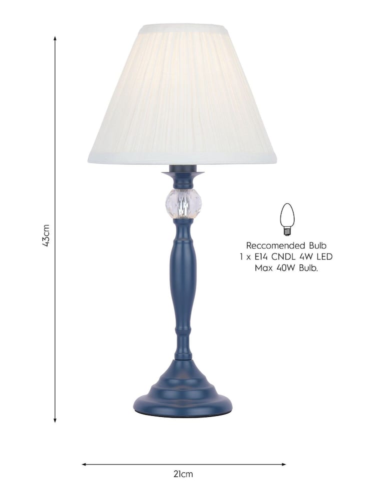 Laura Ashley Blue Ellis Complete Table Lamp - Image 4 of 4