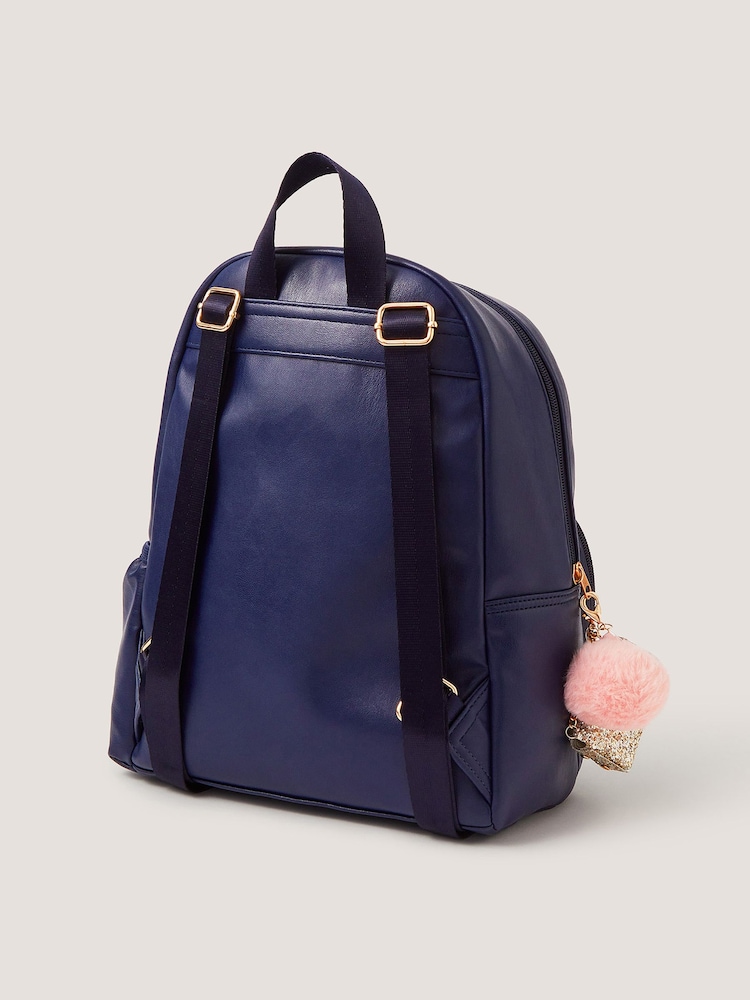 Monsoon Blue Bow Quilted School Backpack - Image 2 of 4 Monsoon Blue Bow Quilted School Backpack - Image 2 of 4
