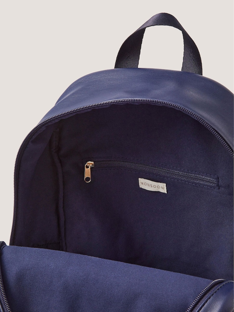 Monsoon Blue Bow Quilted School Backpack - Image 4 of 4 Monsoon Blue Bow Quilted School Backpack - Image 4 of 4