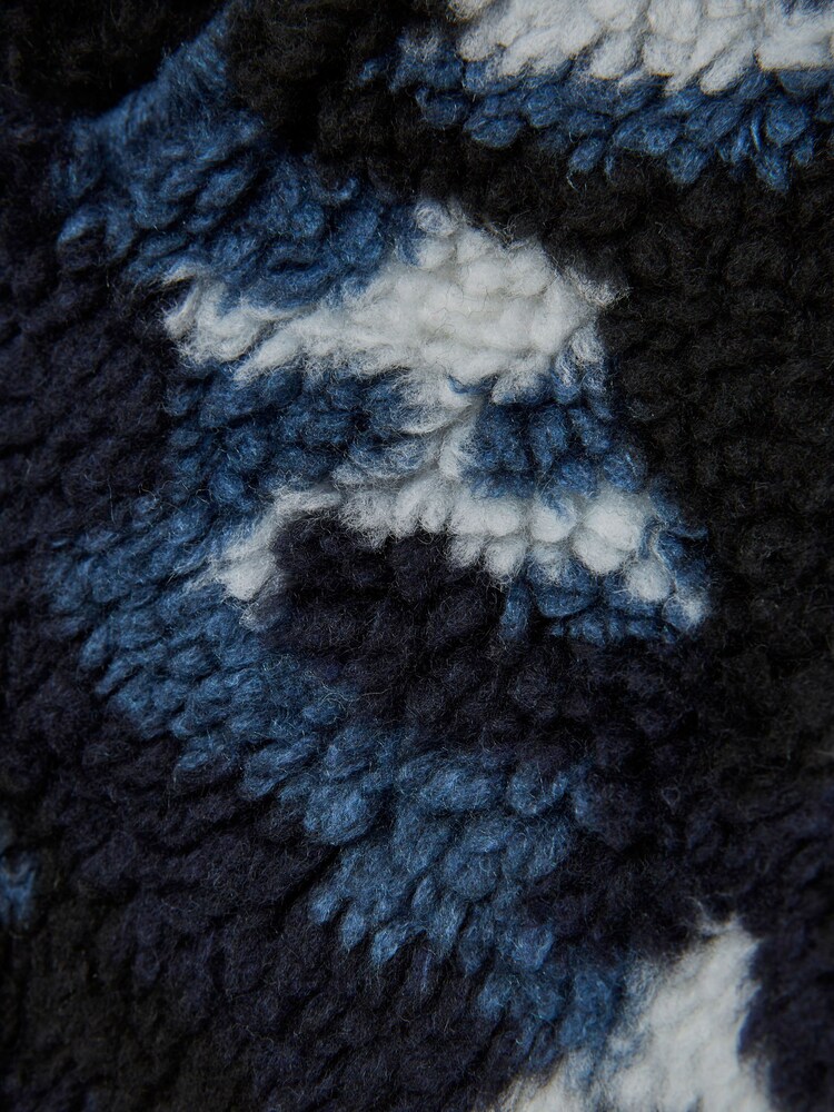 Reiss Blue Camo Freddie Senior Zip-Front Camouflage Jumper - Image 7 of 7