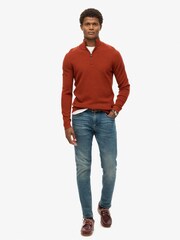 Superdry Brown Merino Quarter Zip Jumper - Image 2 of 7