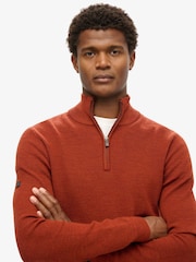 Superdry Brown Merino Quarter Zip Jumper - Image 3 of 7