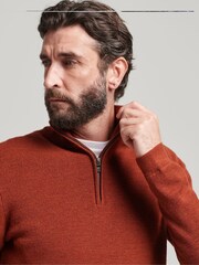 Superdry Brown Merino Quarter Zip Jumper - Image 4 of 7