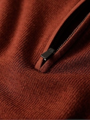 Superdry Brown Merino Quarter Zip Jumper - Image 7 of 7