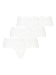Hunkemöller Florence Off White 100% Cotton Boxer Thongs 3 Pack - Image 4 of 5