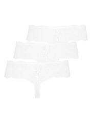 Hunkemöller Florence Off White 100% Cotton Boxer Thongs 3 Pack - Image 5 of 5