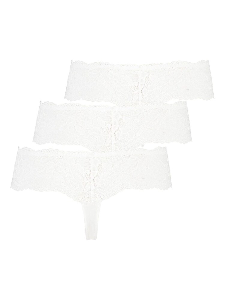Hunkemöller Florence Off White 100% Cotton Boxer Thongs 3 Pack - Image 5 of 5