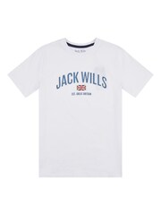 Jack Wills White Flag Drop Shoulder T-Shirt - Image 4 of 6