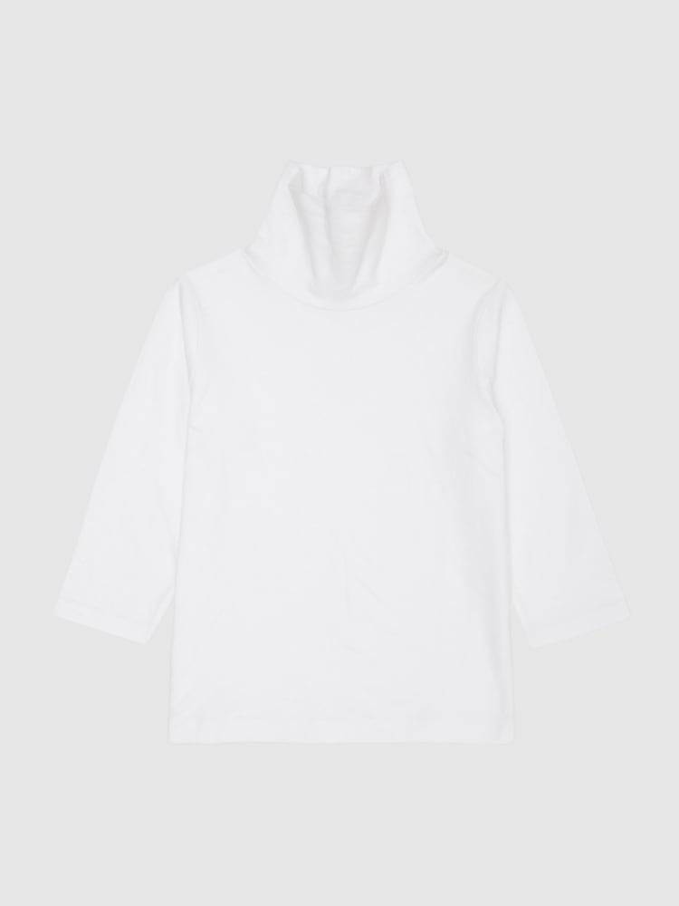 Reiss Ivory Carey Junior Cotton Blend Roll Neck Top - Image 2 of 8