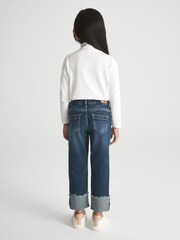Reiss Ivory Carey Junior Cotton Blend Roll Neck Top - Image 5 of 8