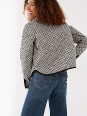 FatFace Artisan Geo Quilted Black Jacket - Image 2 of 4