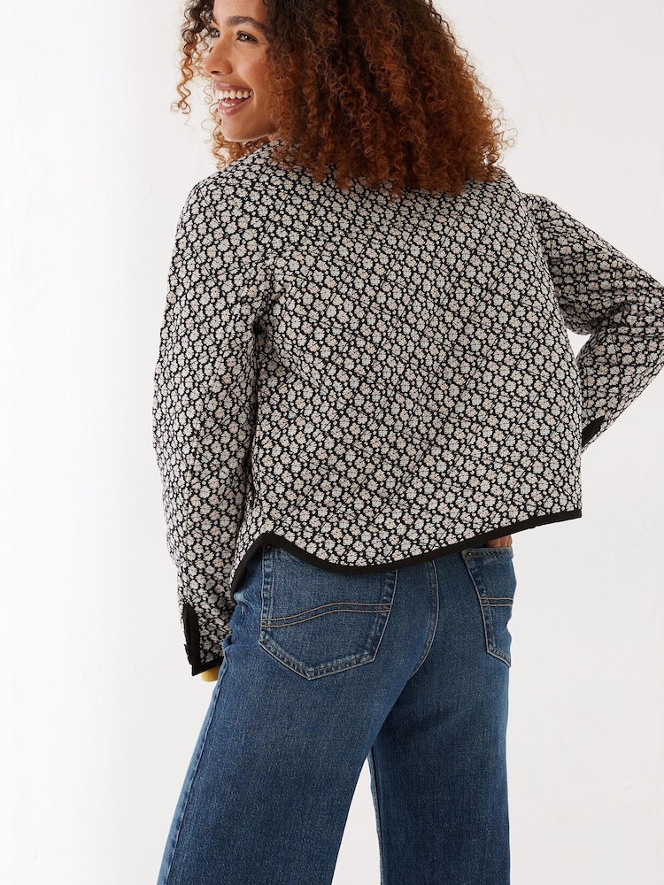 FatFace Artisan Geo Quilted Black Jacket - Image 2 of 4