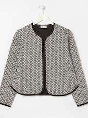 FatFace Artisan Geo Quilted Black Jacket - Image 4 of 4