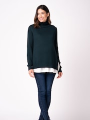 Seraphine Strickpullover mit Unterhemd (Umstandsmode), Grün - Bild 1 von 4