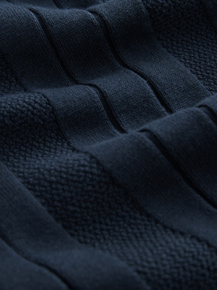 Marineblaue Textur - Durchgeknöpftes Polo-Shirt - Bild 8 von 8