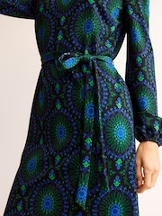 Boden Black Chrome Violet Jersey Shift Dress - Image 4 of 6