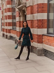 Boden Black Chrome Violet Jersey Shift Dress - Image 5 of 6