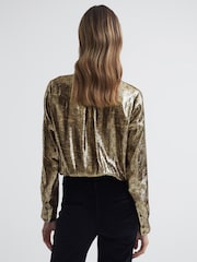 Reiss Gold Blair Metallic Blouse - Image 5 of 7