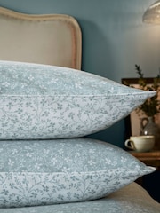 Laura Ashley Set of 2 Pale Seaspray Brushed Campion 100% Cotton Pillowcase - Image 2 of 6