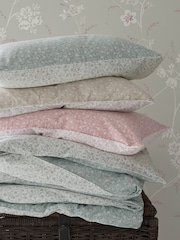 Laura Ashley Set of 2 Pale Seaspray Brushed Campion 100% Cotton Pillowcase - Image 4 of 6