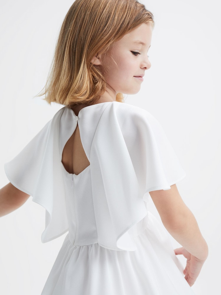 Reiss Ivory Maisie 9-12 yrs Satin Midi Dress - Image 1 of 6 Reiss Ivory Maisie 9-12 yrs Satin Midi Dress - Image 1 of 6