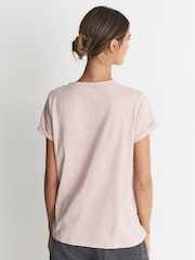 Футболка из хлопкового трикотажа с V-образным вырезом Reiss Luana - Изображение 5 из 6
