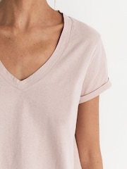 Футболка из хлопкового трикотажа с V-образным вырезом Reiss Luana - Изображение 6 из 6