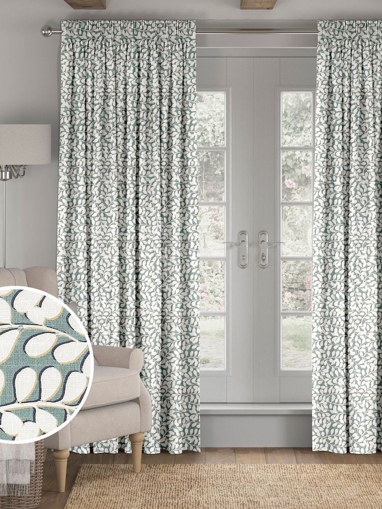 Green Wilbur Made To Measure 100% Cotton Curtains - Image 1 of 9