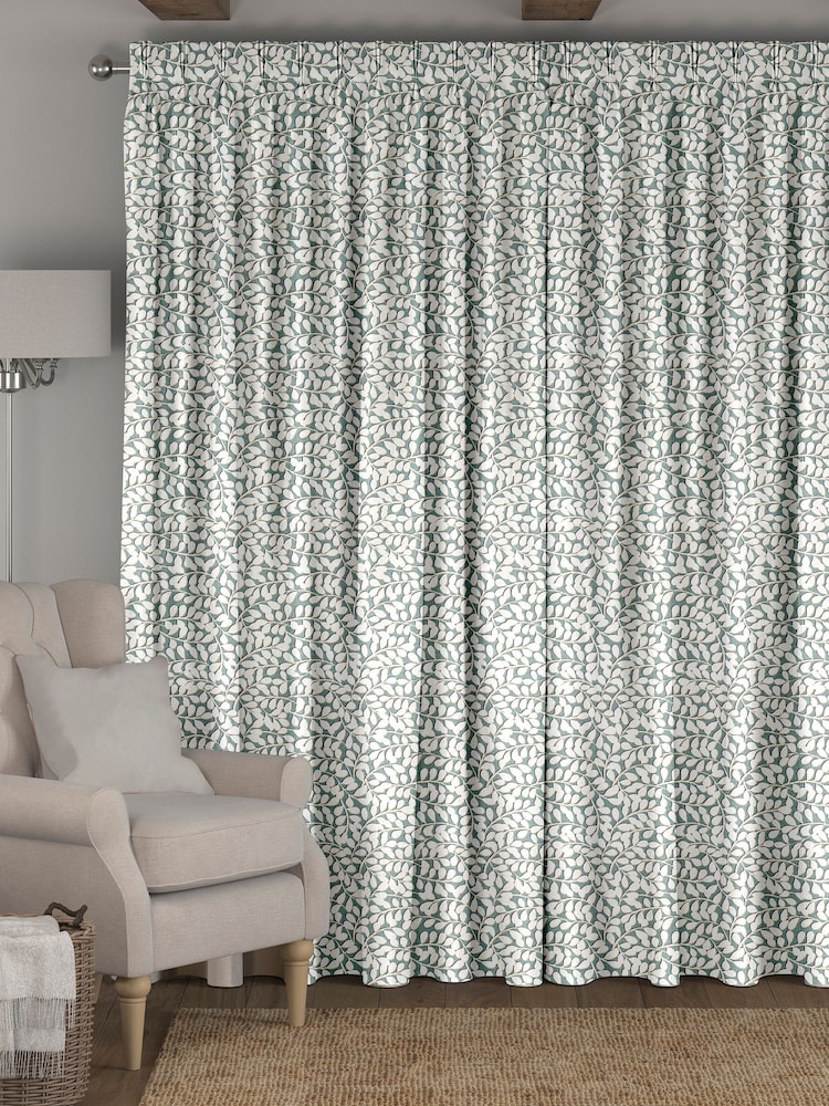 Green Wilbur Made To Measure 100% Cotton Curtains - Image 2 of 9
