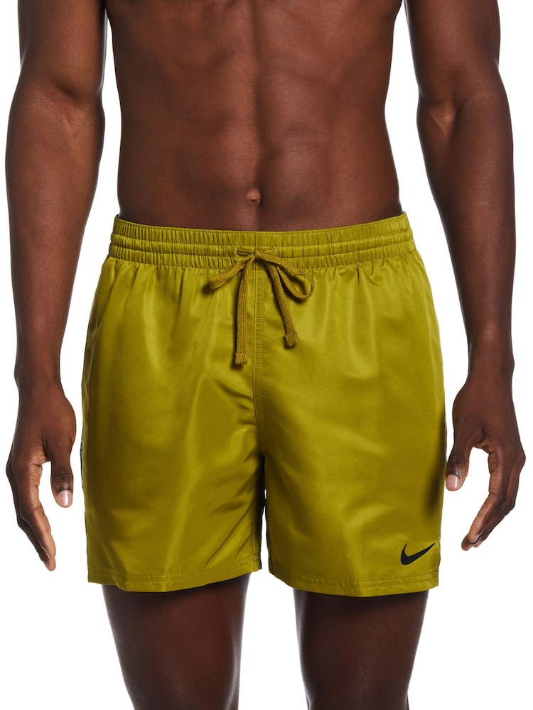 Nike Khaki Green Logo Tape 5 Inch Swim Shorts - Image 1 of 6