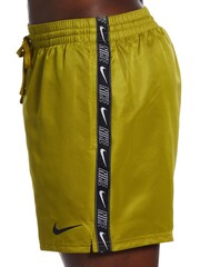 Nike Khaki Green Logo Tape 5 Inch Swim Shorts - Image 3 of 6
